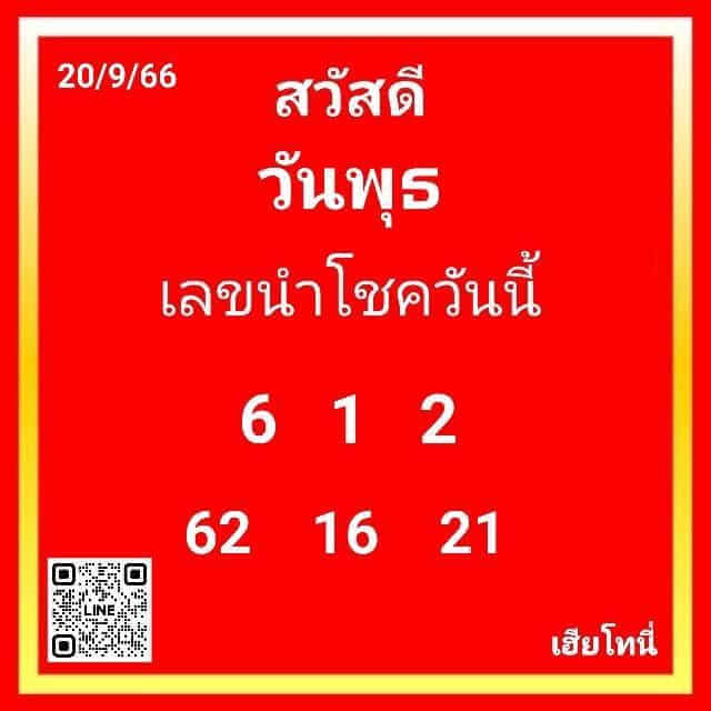 หวยฮานอย 20-9-66 ชุด1