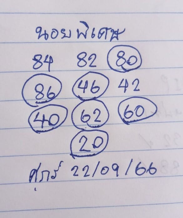 หวยฮานอย 22-9-66 ชุด7