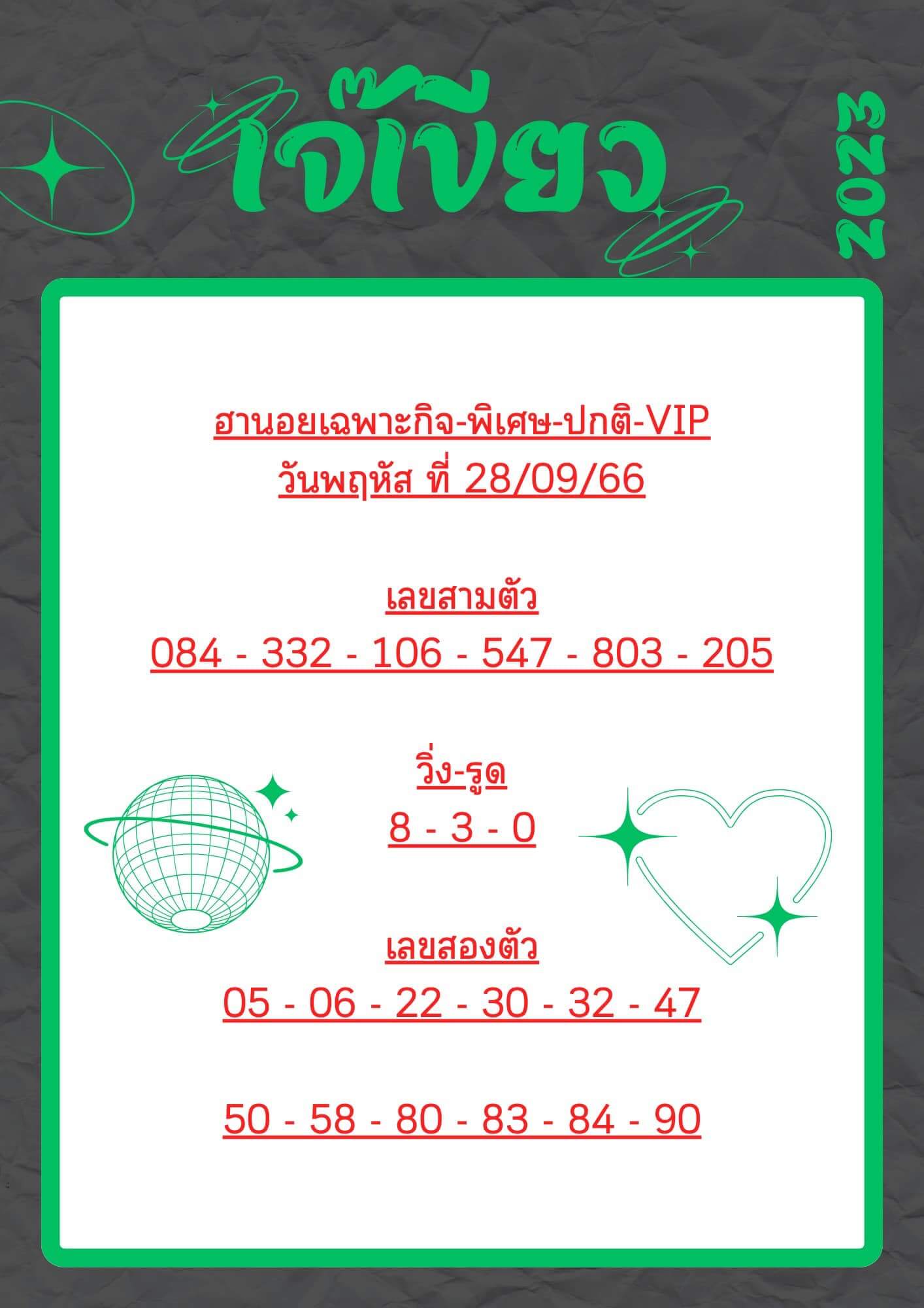 หวยฮานอย 28-9-66 ชุด2