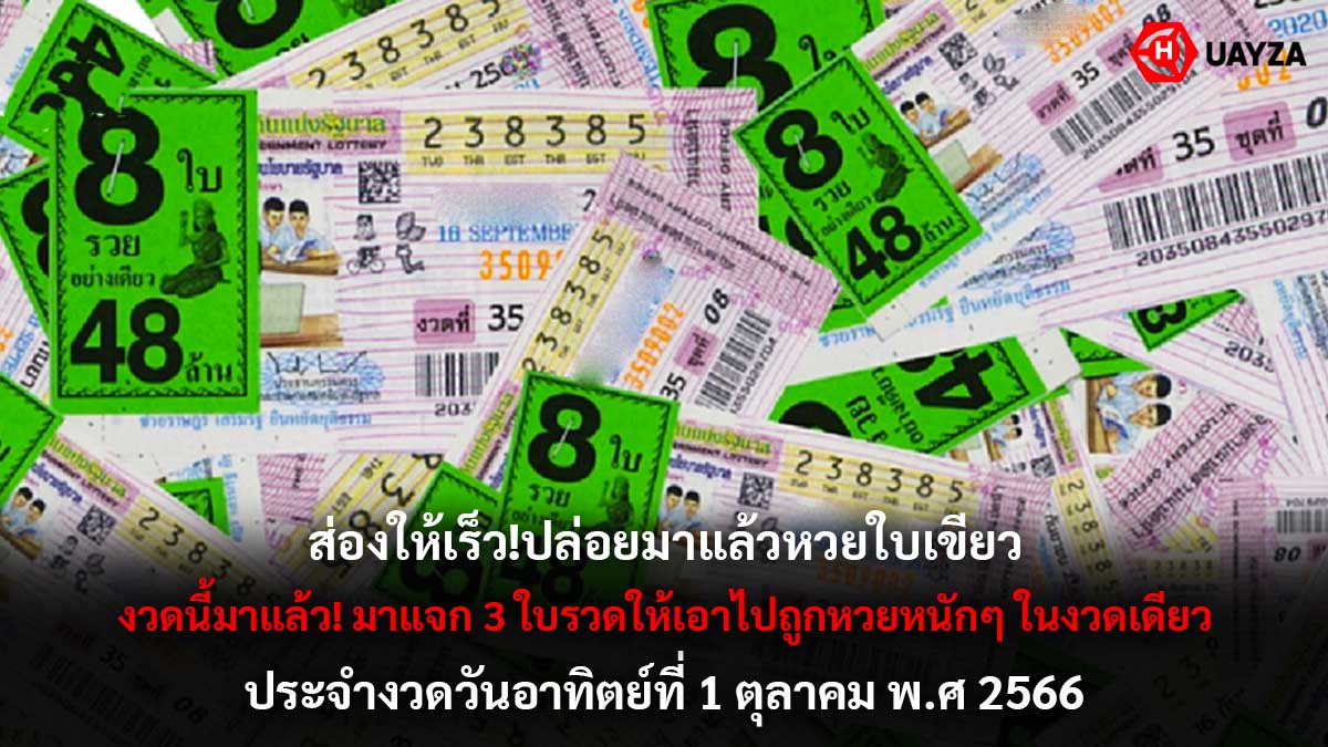 หวยใบเขียว งวด 1 10 66