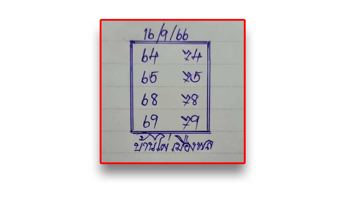 เลขเด็ดบ้านไผ่เมืองพลงวด 16 กันยายน 2566