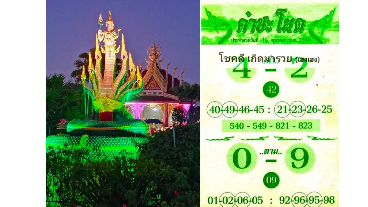 หวยคำชะโนดงวด 16 ตุลาคม 2566
