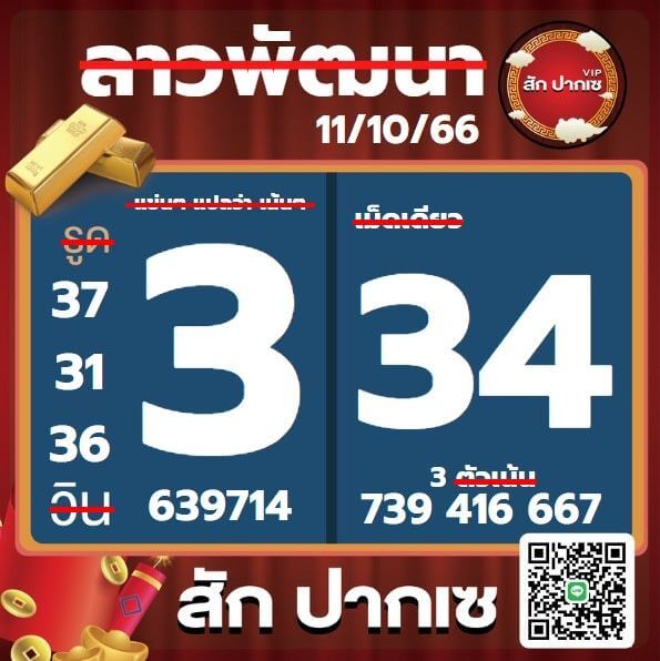 หวยลาว 11-10-66 ชุด6