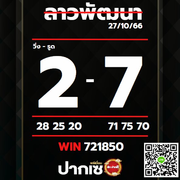 หวยลาว 27-10-66 ชุด5