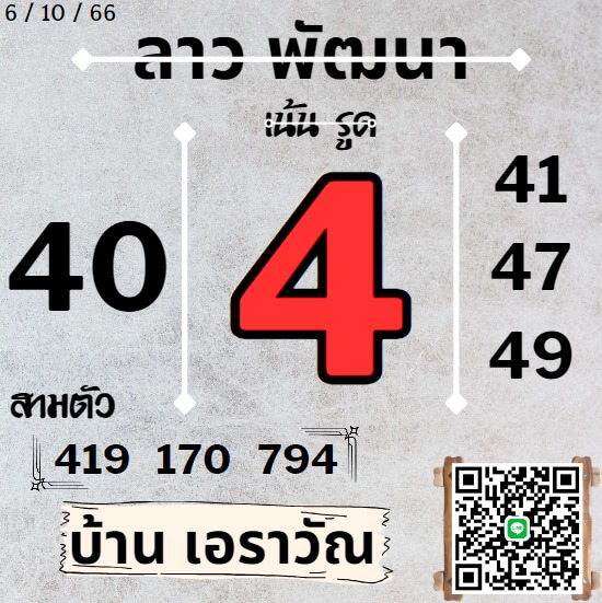 หวยลาว 6-10-66 ชุด3