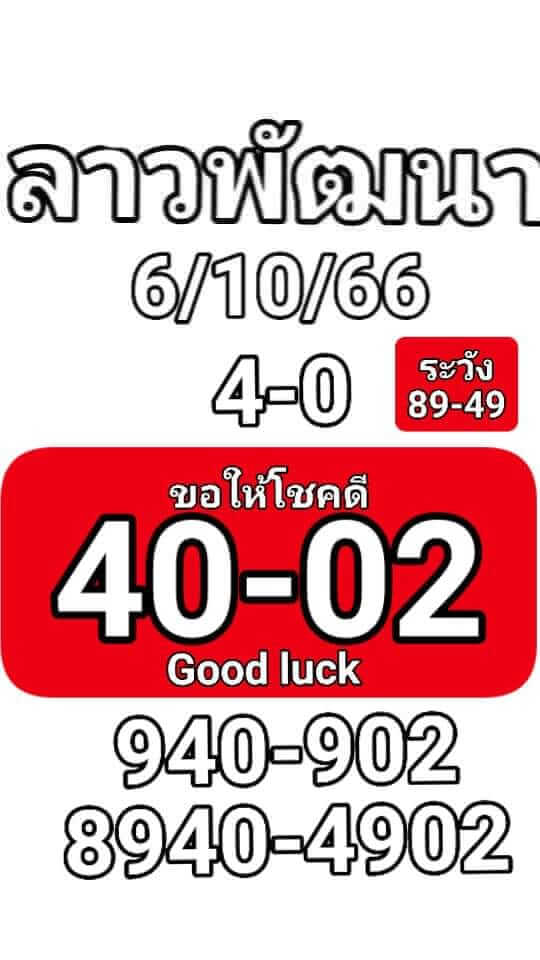 หวยลาว 6-10-66 ชุด9
