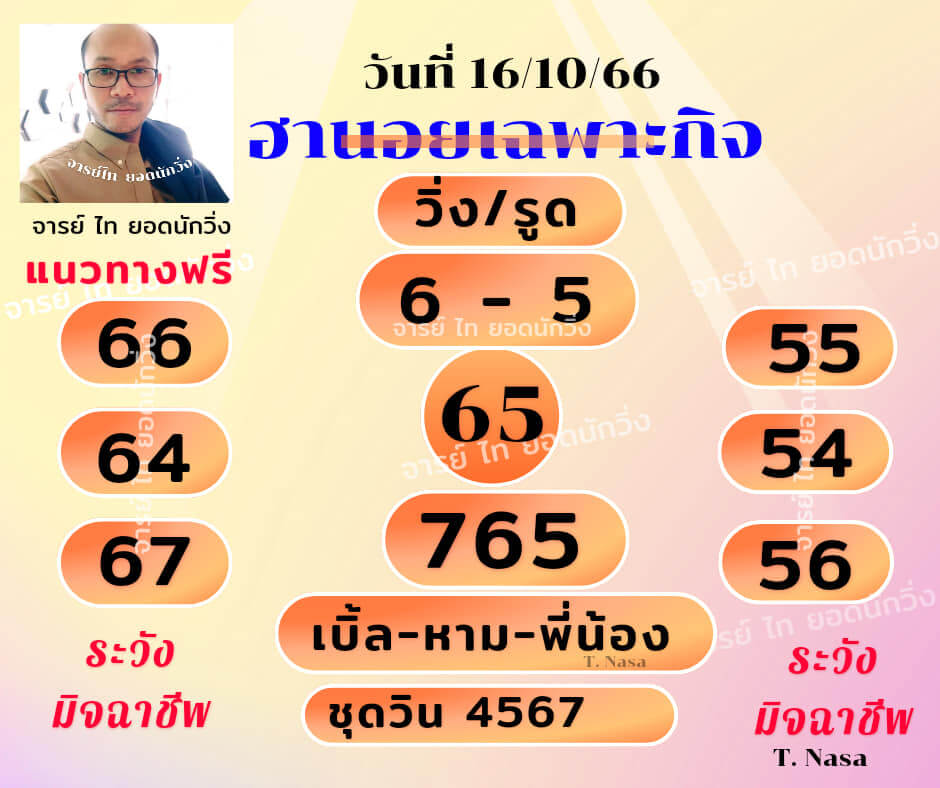 หวยฮานอย 16-10-66 ชุด10