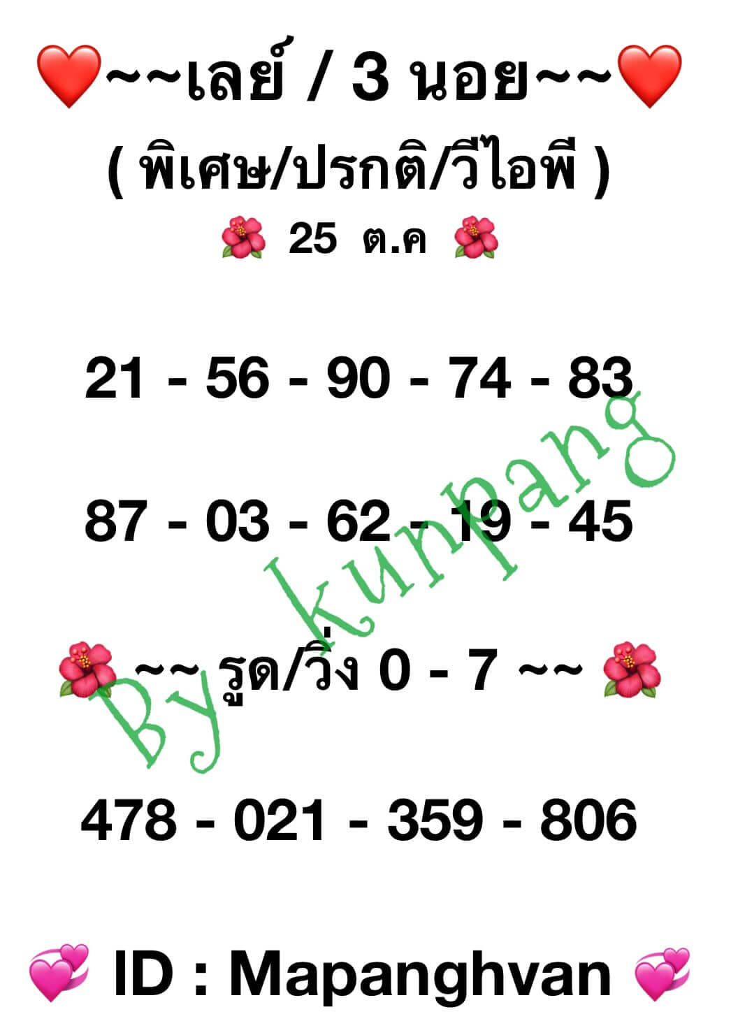 หวยฮานอย 25-10-66 ชุด8