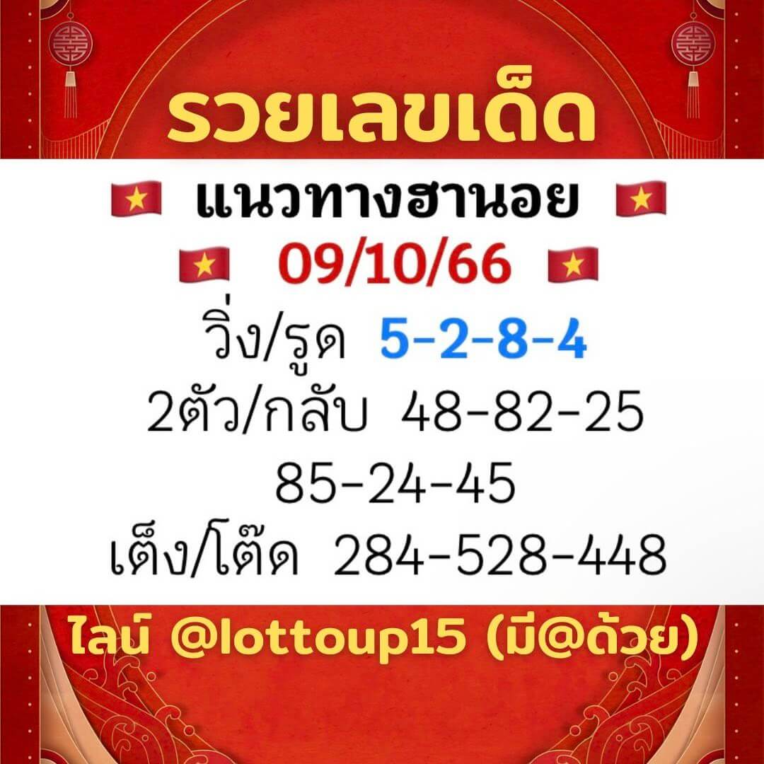 หวยฮานอย 9-10-66 ชุด6