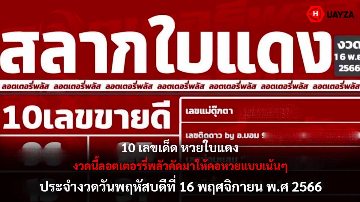 10 เลขเด็ดหวยใบแดง 16 11 66