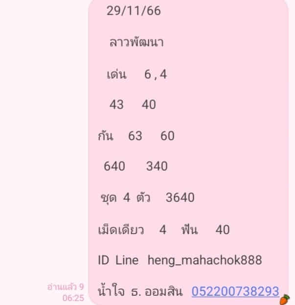หวยลาว 29-11-66 ชุด2