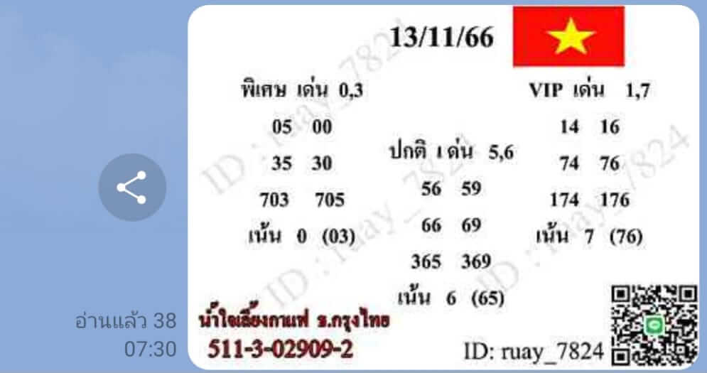 หวยฮานอย 13-11-66 ชุด4