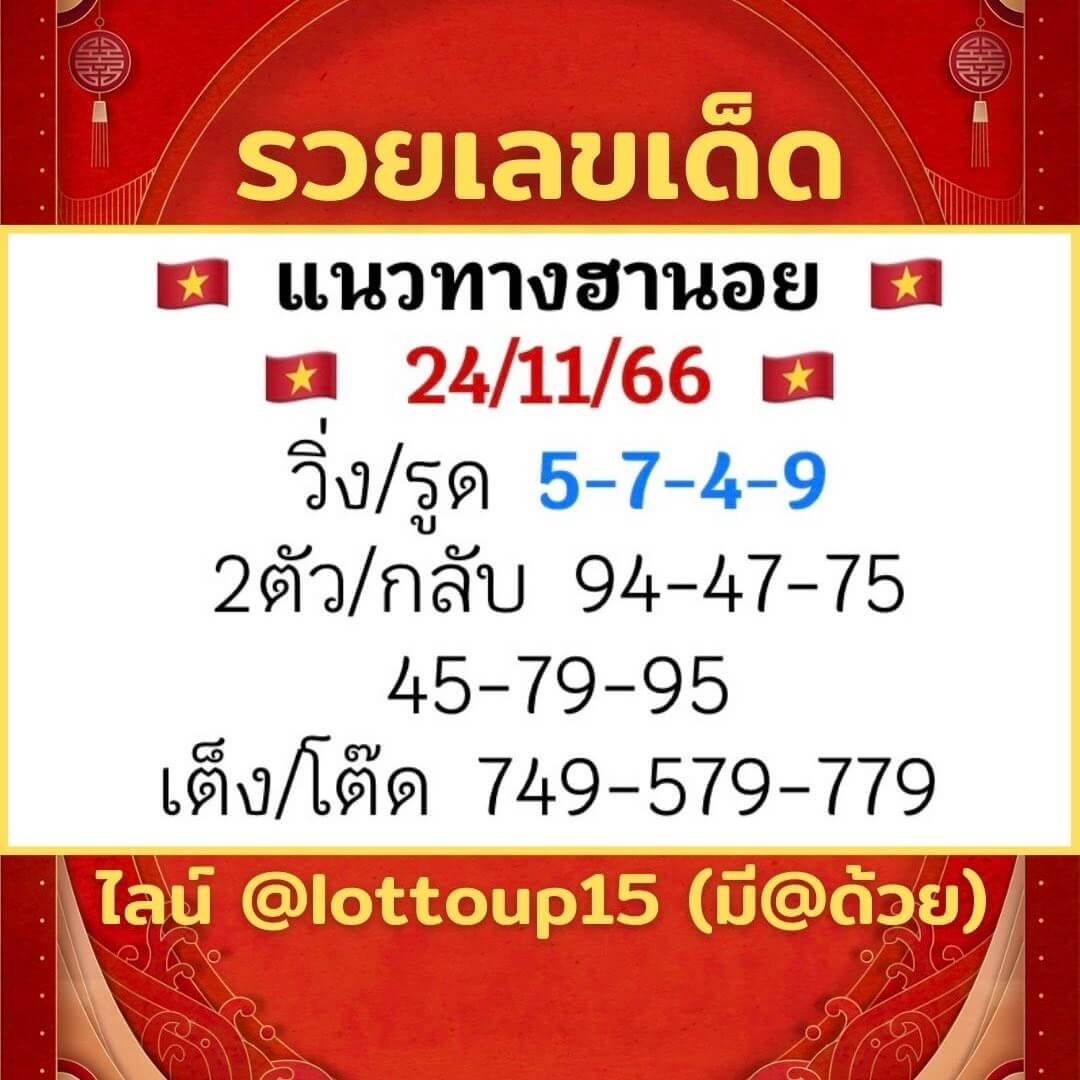 หวยฮานอย 24-11-66 ชุด10