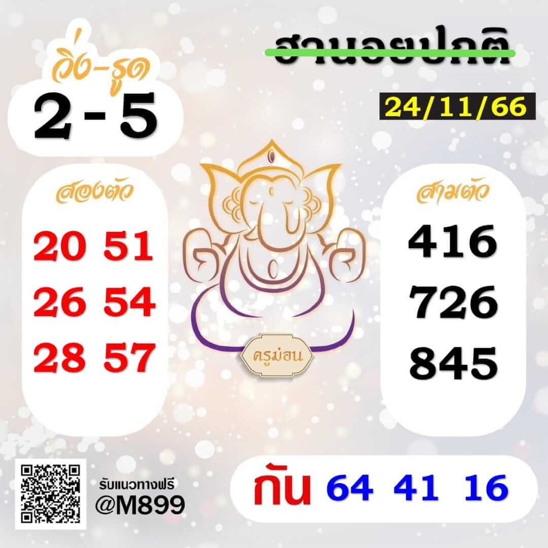 หวยฮานอย 24-11-66 ชุด4