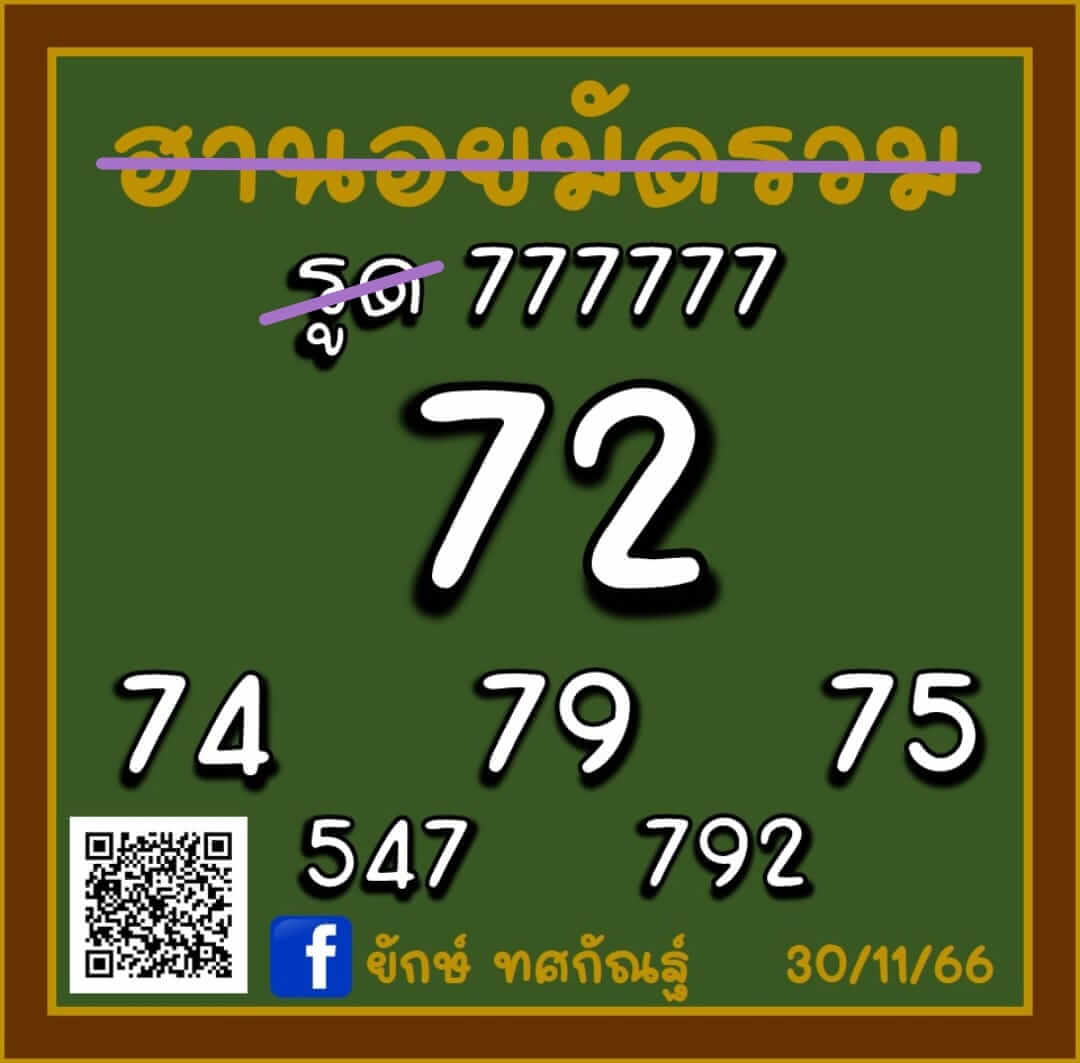หวยฮานอย 30-11-66 ชุด5