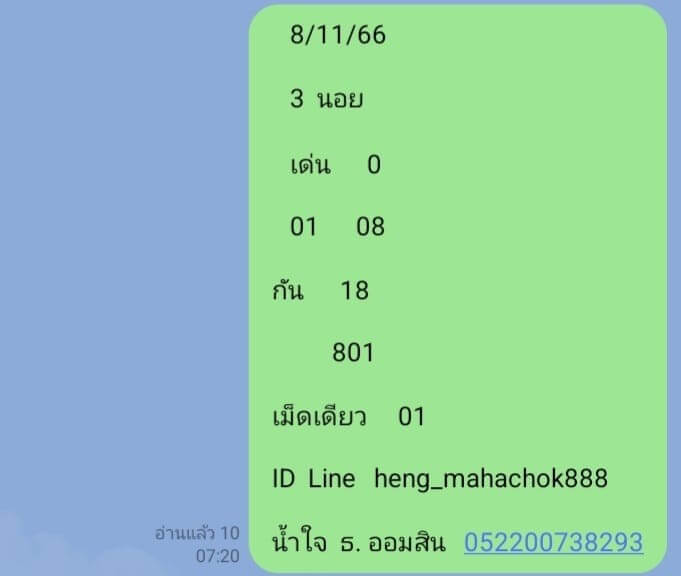 หวยฮานอย 8-11-66 ชุด6