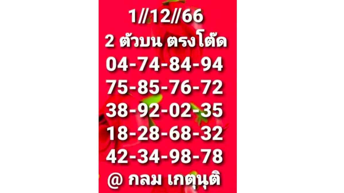 เลขเด็ด กลม เกตุนุติงวด 1 ธันวาคม 2566