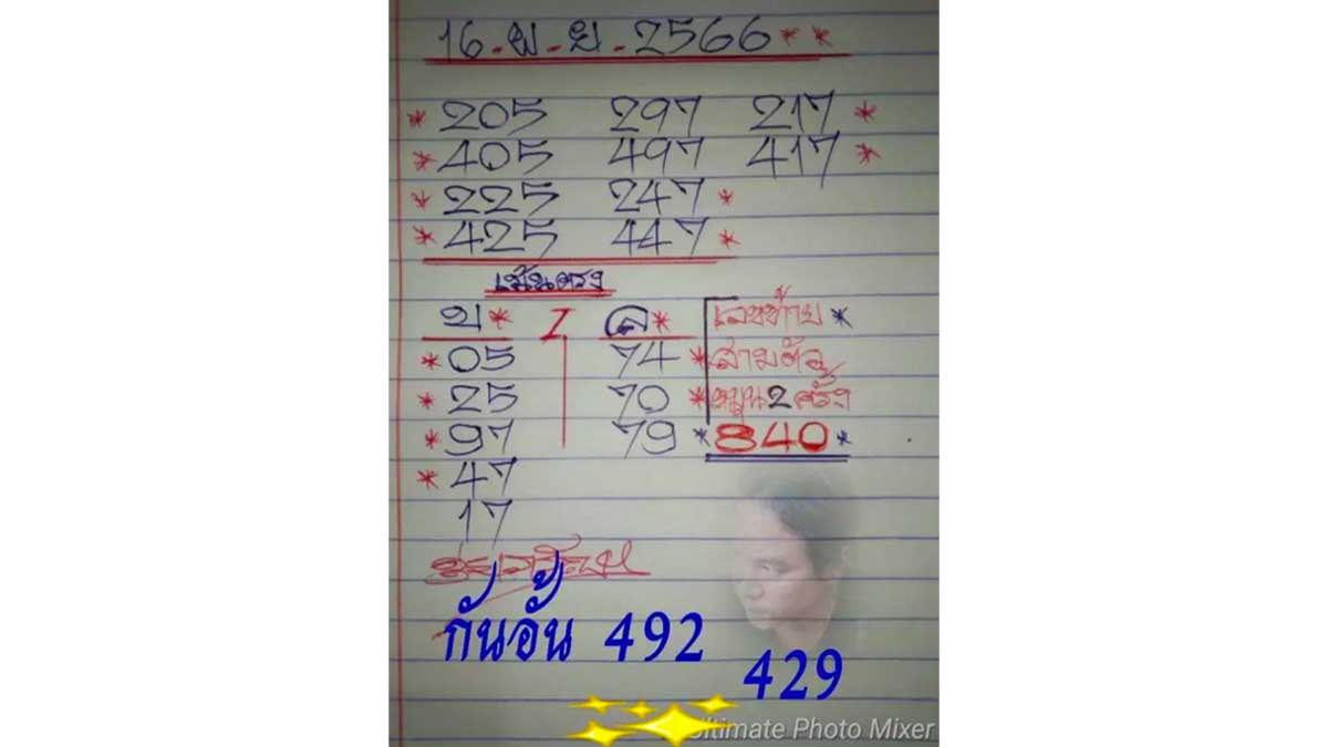 เลขเด็ด ดุ่ยภรัญฯ งวด 16 พฤศจิกายน 2566