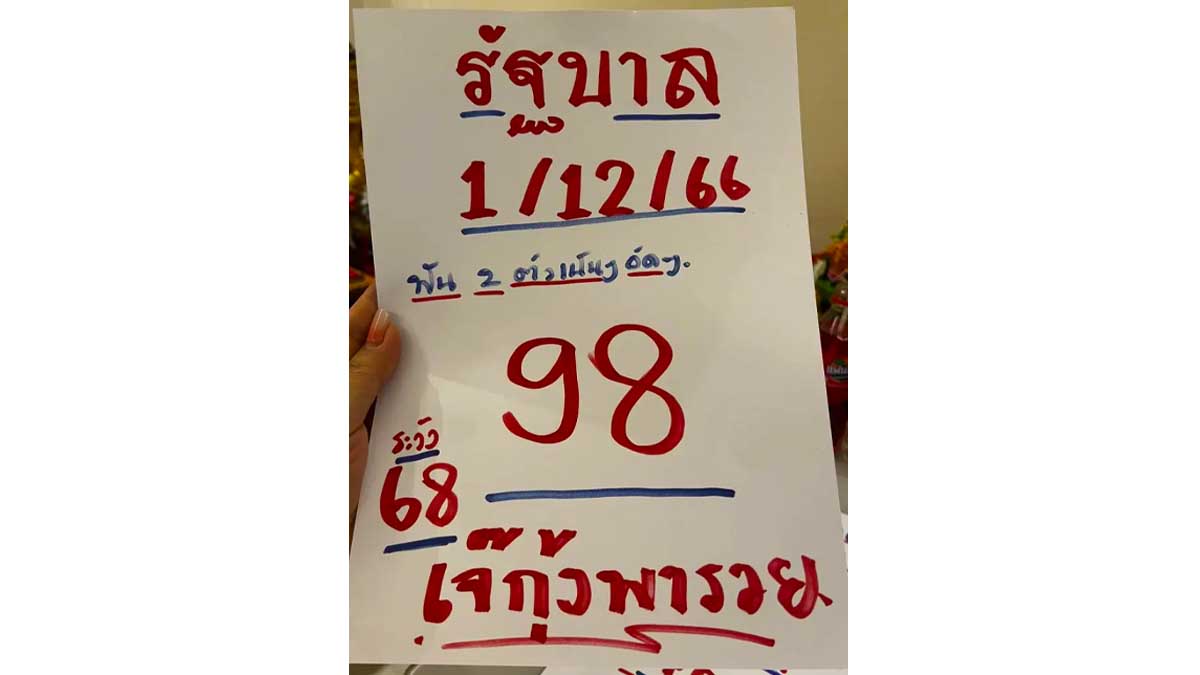 เลขเด็ด เจ๊กุ้งพารวยงวด 1 ธันวาคม 2566