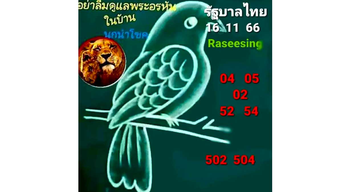 เลขเด็ดนกนำโชคงวด 16 พฤศจิกายน 2566