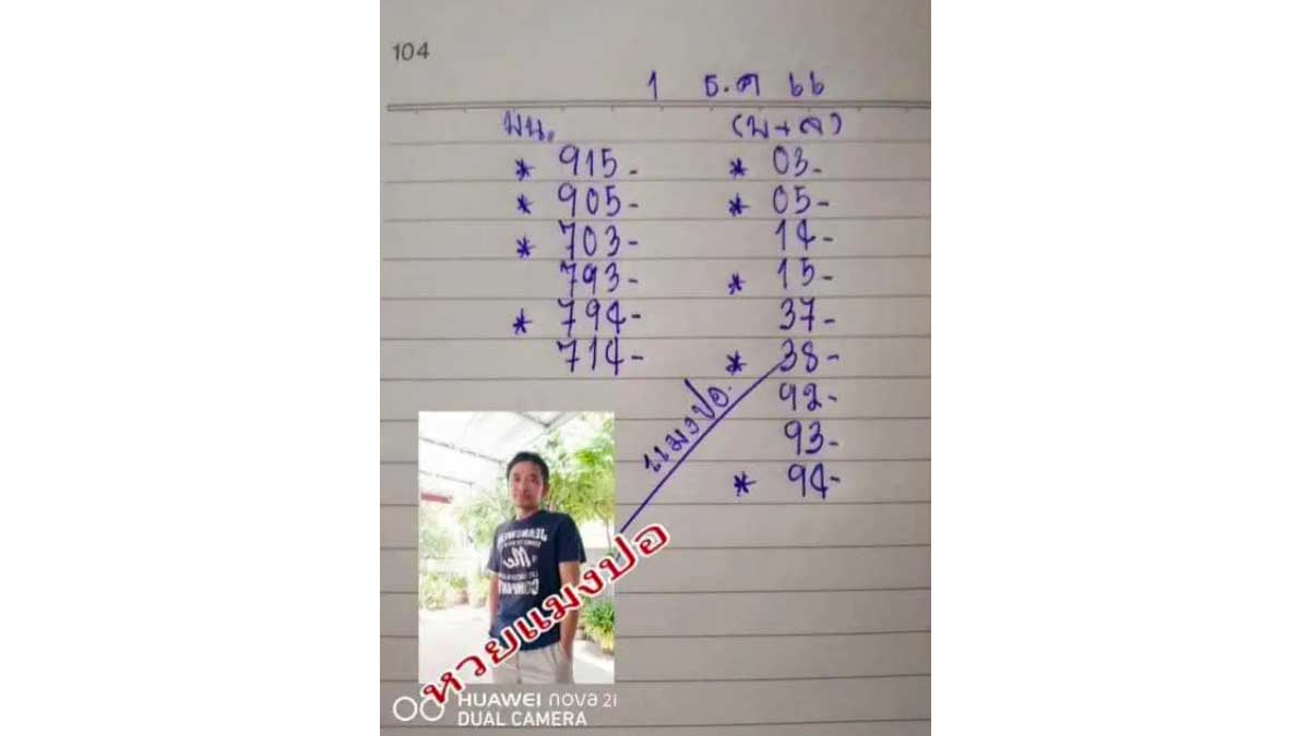 เลขเด็ดหวยแมงปองวด 1 ธันวาคม 2566