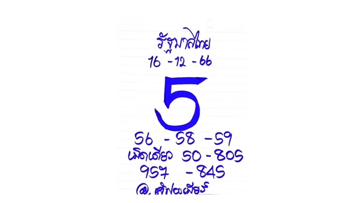 หวย เจ๊ฟองเบียร์ งวด16 ธันวาคม 2566