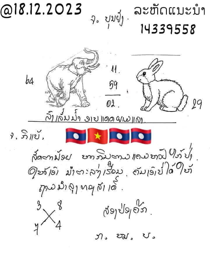หวยลาว 18-12-66 ชุด7