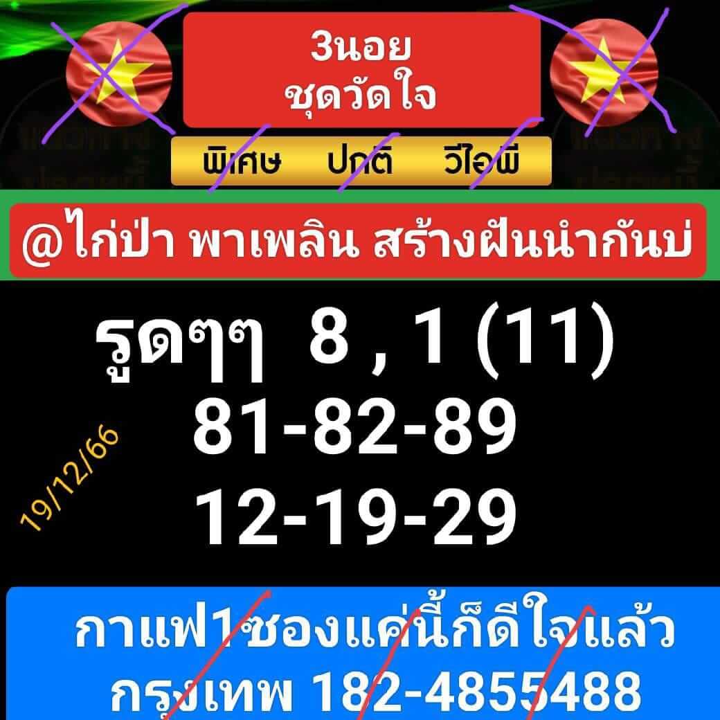 หวยฮานอย 19-12-66 ชุด1