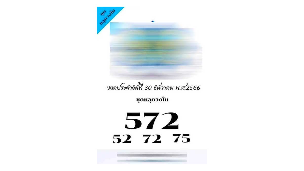 เลขหลุดวงในงวด 30 ธันวาคม 2566