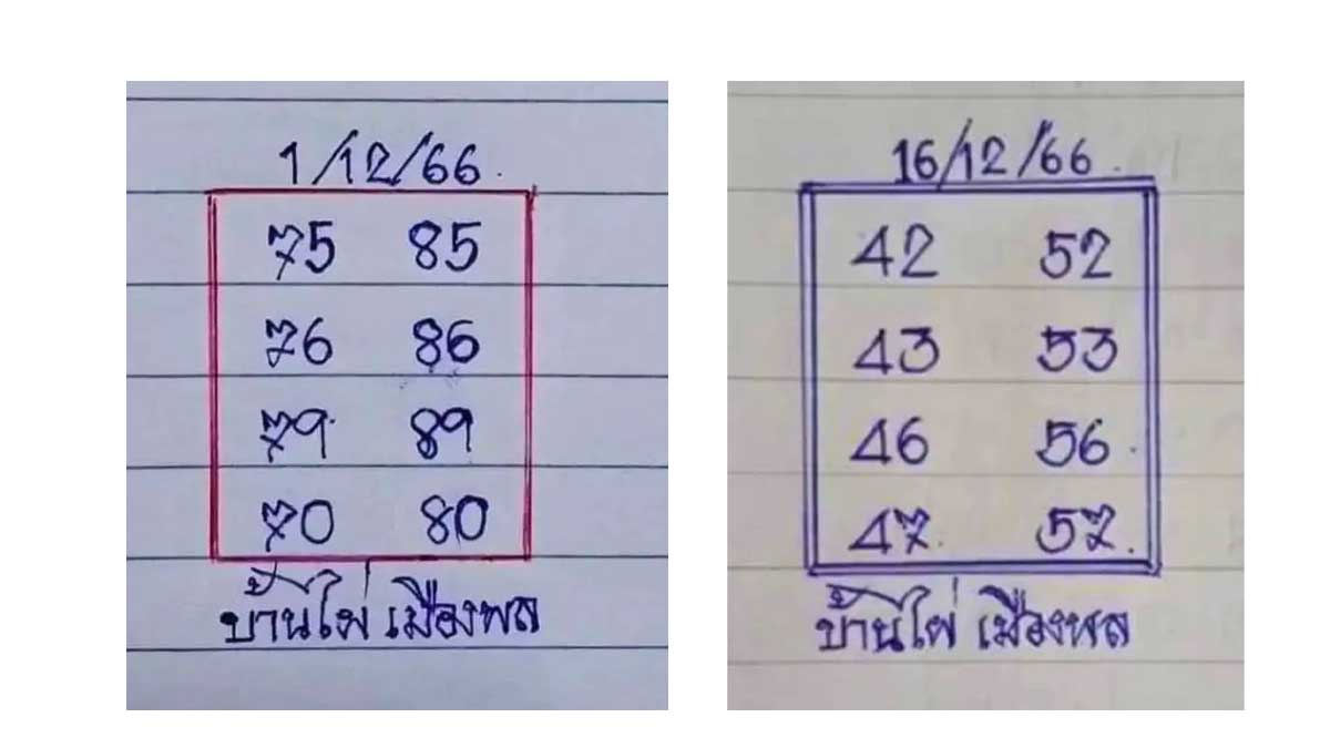 เลขเด็ดบ้านไผ่เมืองพลงวด 16 ธันวาคม 2566  