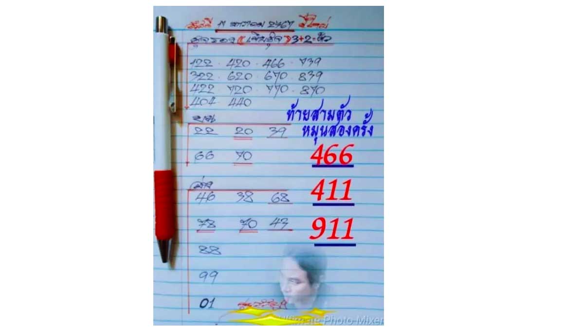 เลขเด็ด ดุ่ย ภรัญฯ ใบสองงวด 17 มกราคม 2567