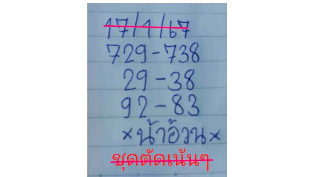 หวยน้าอ้วน งวด 17/1/67