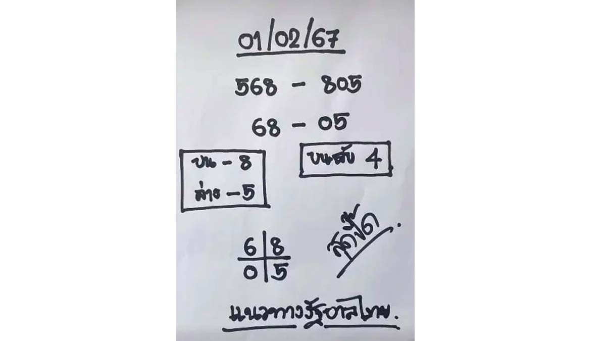 เลขเด็ดหวยสุดปี๊ด งวด 1 กุมภาพันธ์ 2567