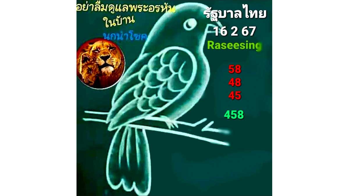 เลขเด็ดนกนำโชค งวด 16 กุมภาพันธ์ 2567
