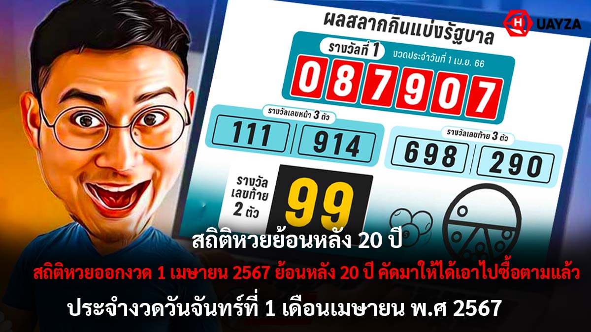 สถิติหวยออกงวด 1 เมษายน 2567