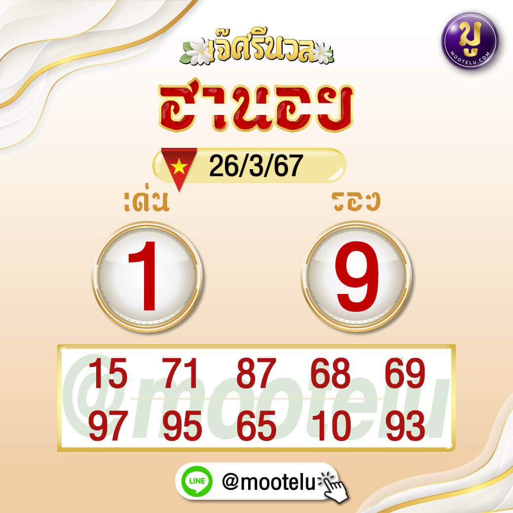 หวยฮานอย 26-3-67 ชุด7