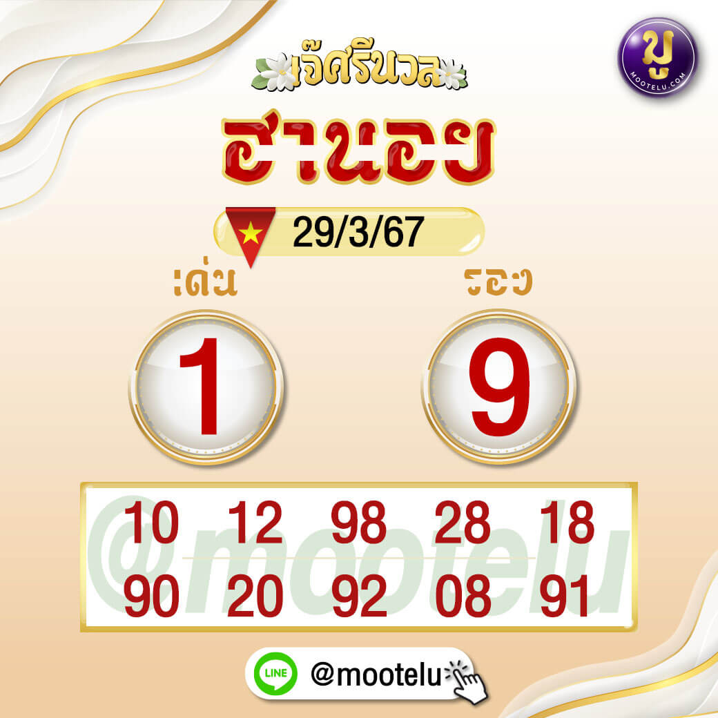 หวยฮานอย 29-3-67 ชุด10