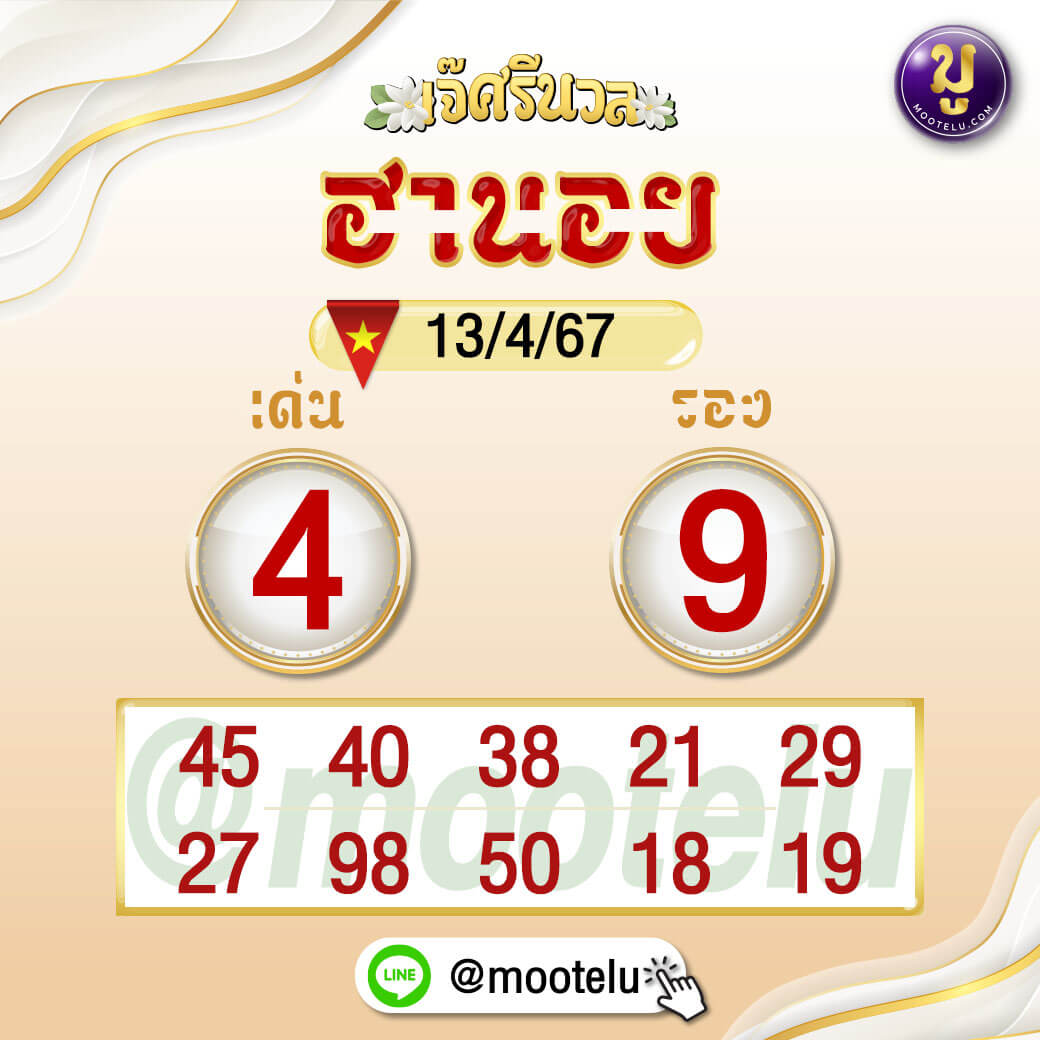หวยฮานอย 13-4-67 ชุด4