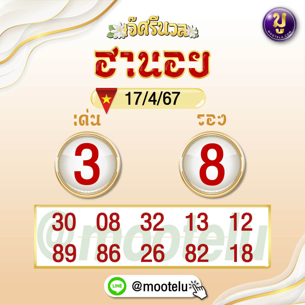 หวยฮานอย 17-4-67 ชุด5