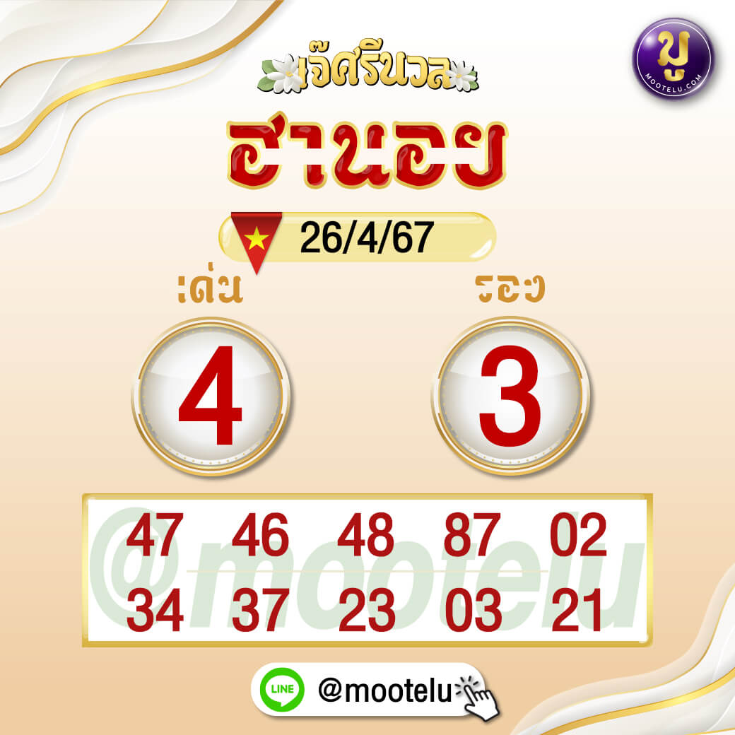 หวยฮานอย 26-4-67 ชุด8