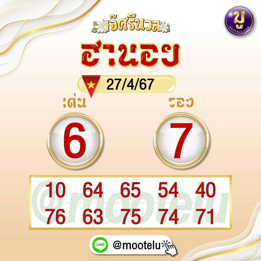 หวยฮานอย 27-4-67 ชุด10