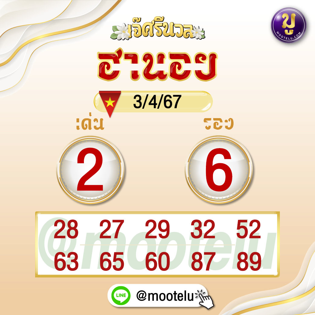 หวยฮานอย 3-4-67 ชุด5
