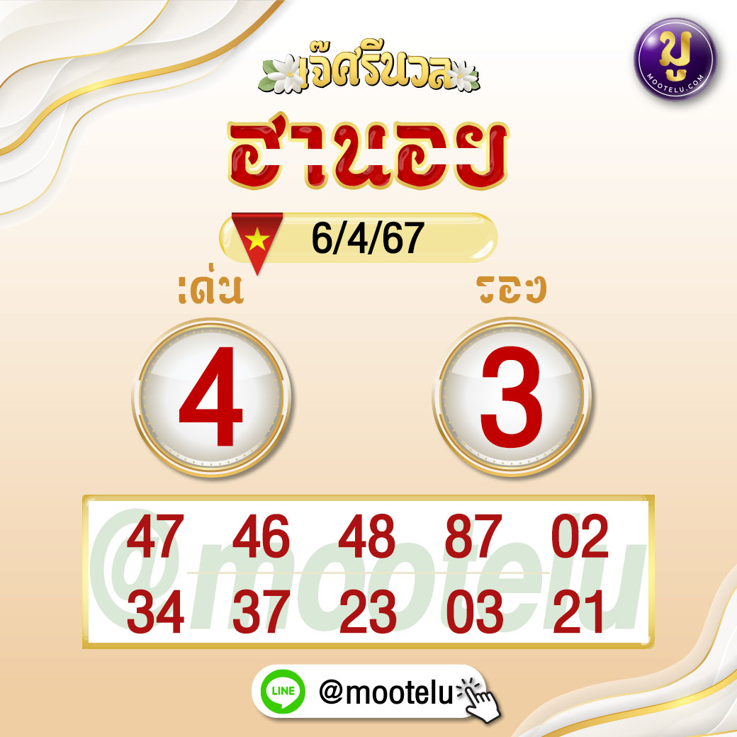 หวยฮานอย 6-4-67 ชุด6