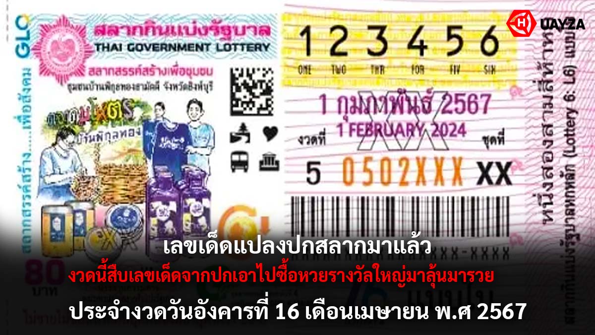 เลขแปลปกสลากงวด 16 4 67