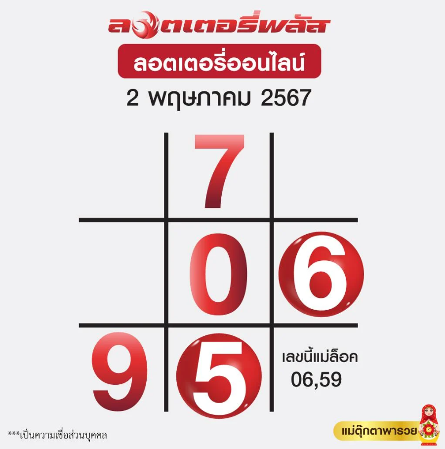 ตารางแม่ตุ๊กตาพารวย งวด 2 พฤษภาคม 2567