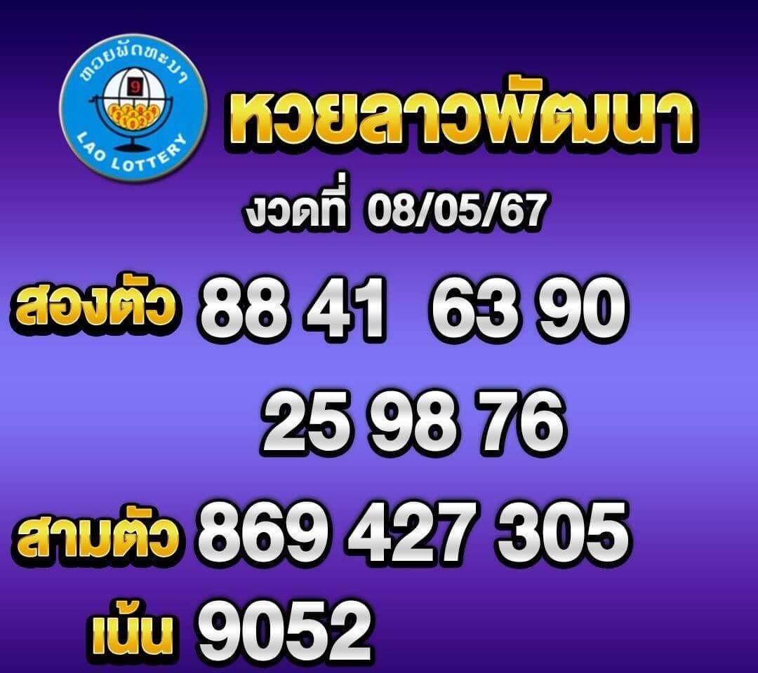 หวยลาว 8-5-67 ชุด6