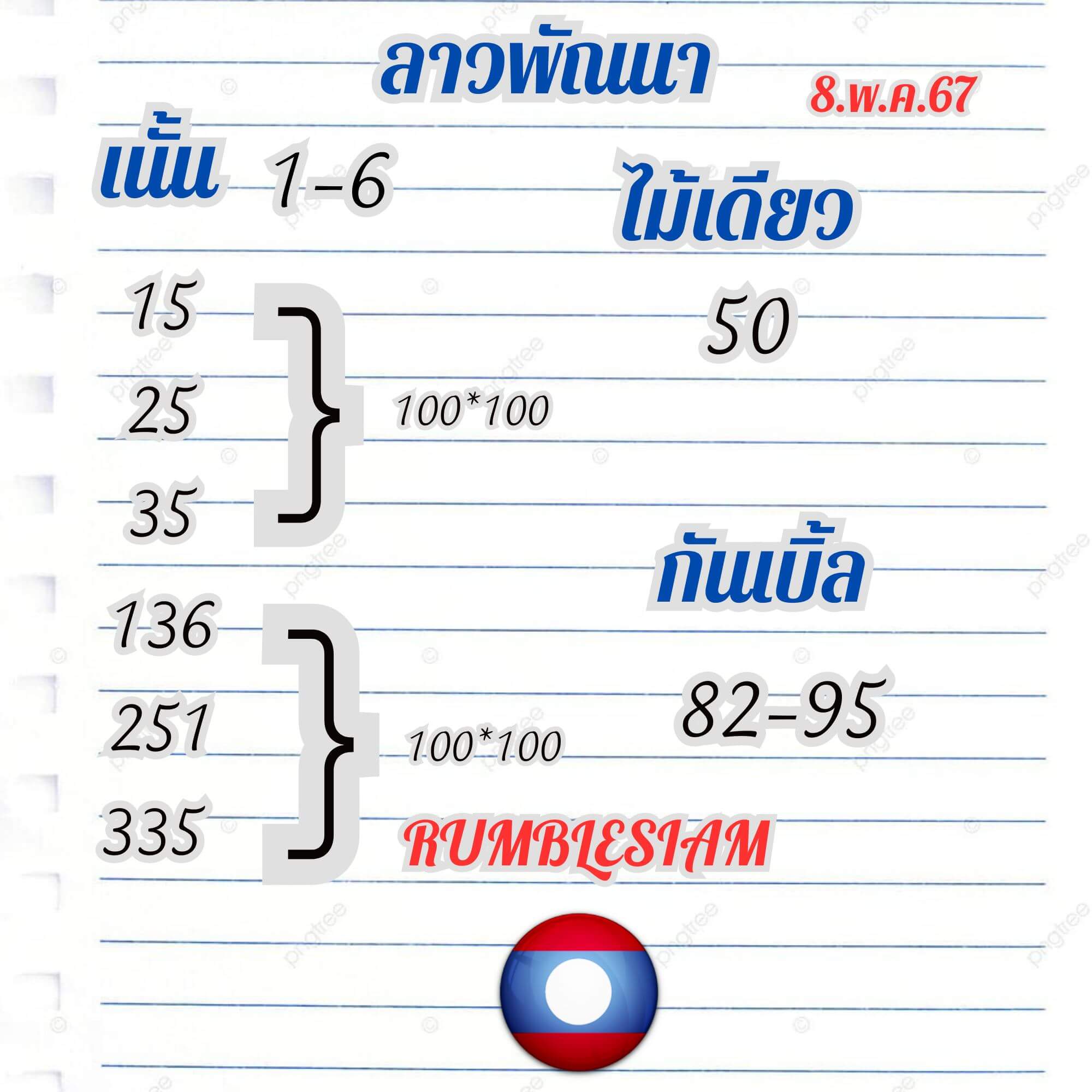 หวยลาว 8-5-67 ชุด8
