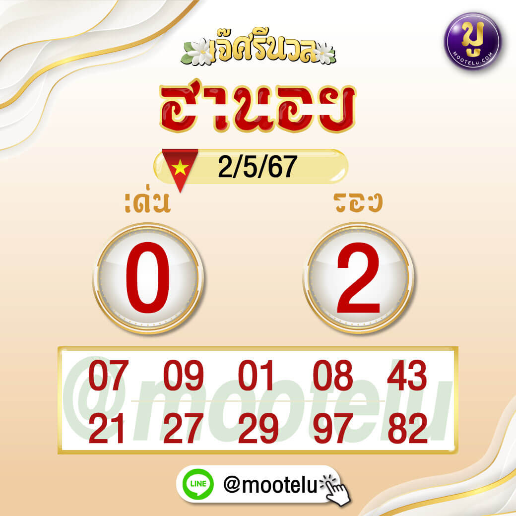 หวยฮานอย 2-5-67 ชุด9