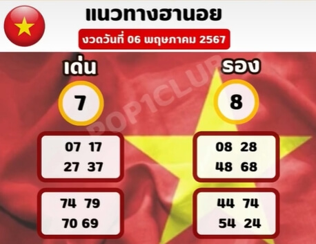 หวยฮานอย 6-5-67 ชุด10