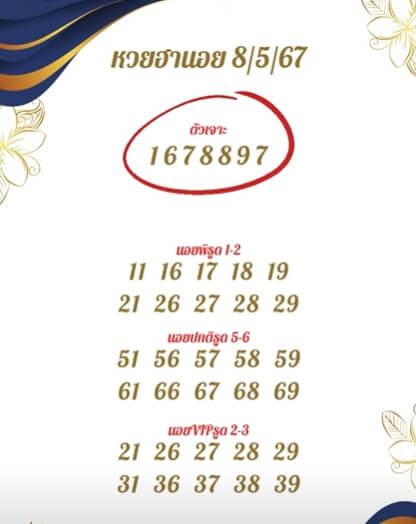 หวยฮานอย 8-5-67 ชุด7